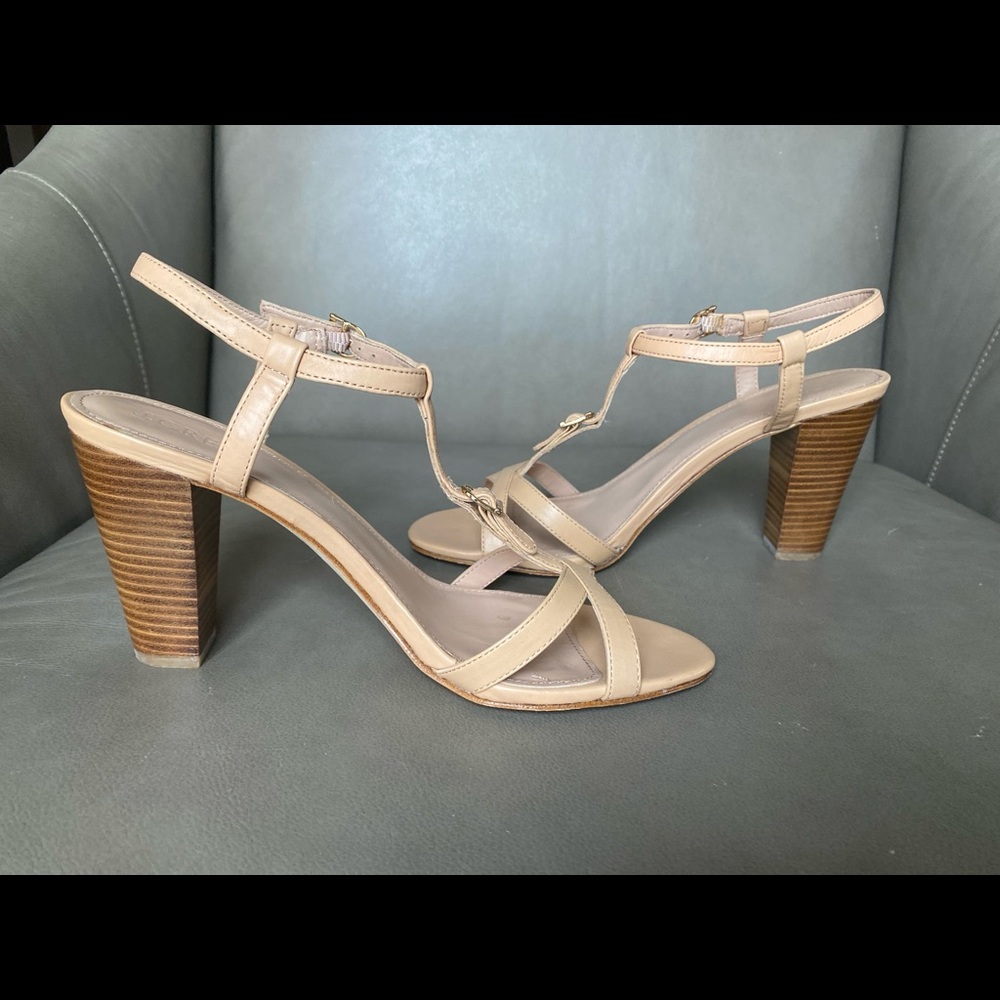 J.Crew tan sandal heels
